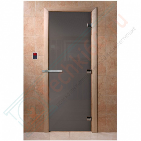 Стеклянная дверь для бани графит 1900х700 (DoorWood) в Волгограде