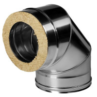 Отвод 90° с изол (НЕРЖ-321/0,8-НЕРЖ-439/0,5) d-250/330 (Дымок-Lux)