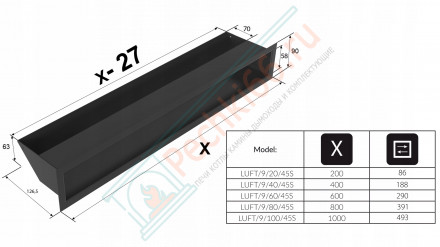Решетка 9X100 бежевая LUFT/9/100/45S/K (Kratki)