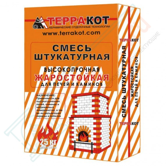 Смесь глино-шамотная "Терракот", штукатурная жаростойкая высокопрочная, 10 кг (Терракот) в Волгограде