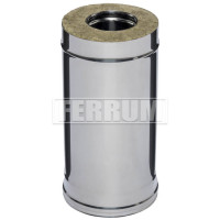 Сэндвич труба для дымохода L=0,5м (НЕРЖ-430/0,5-НЕРЖ-430/0,5) d-130/200 (Ferrum GS)