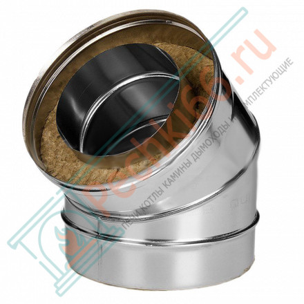 Отвод 45° с изол (НЕРЖ-321/0,5-НЕРЖ-439/0,5) d-300/380 (Дымок-Lux)