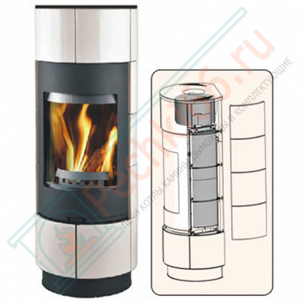 Печь-камин Atika Ceramik, белая (Thorma)