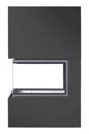 Камин Родос 900 черный, белый шамот (ЭкоКамин)