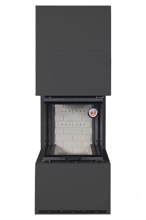 Камин Родос 900 черный, белый шамот (ЭкоКамин)