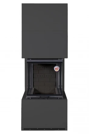 Камин Родос 900 черный, шамот черный (ЭкоКамин)