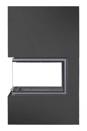 Камин Родос 900 черный, шамот черный (ЭкоКамин)