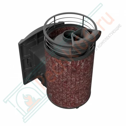 Печь банная Атмосфера L, россо леванто ламель+сетка с газовой горелкой 24 кВт (ProMetall) 20м3