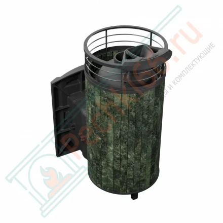 Печь банная Атмосфера XL, змеевик ламель+сетка с газовой горелкой 24 кВт (ProMetall) 26м3