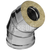 Сэндвич колено 45° (НЕРЖ-430/0,5-НЕРЖ-430/0,5) d-250/350 (Ferrum GS)