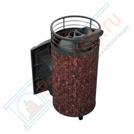 Печь банная Атмосфера XL, россо леванто ламель+сетка с газовой горелкой 24 кВт (ProMetall) 26м3