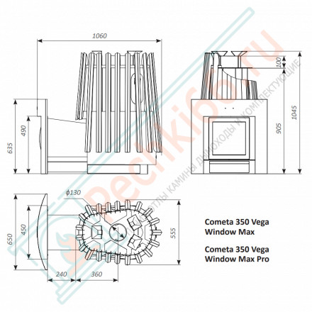Печь для бани Cometa 350 Vega Window Max Pro (Grill’D)