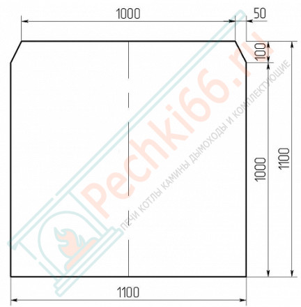 Стекло под печь BLACK (СП-2) 1100х1100х8мм