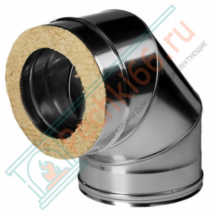 Отвод 90° с изол (НЕРЖ-321/0,5-НЕРЖ-439/0,5) d-300/380 (Дымок-Lux)