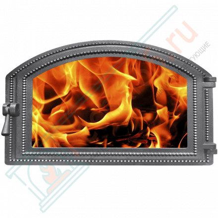 Дверца каминная чугунная 222, антрацит (Везувий)