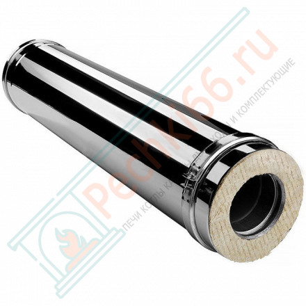Сэндвич труба V50R с изол L=1000 (AISI-321/0,8-AISI-304/0,5) d-130/230 (Вулкан-Cerablanket)