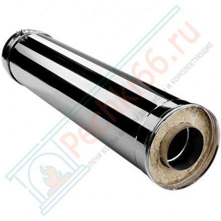 Сэндвич труба V50R с изол L=1000 (AISI-321/0,8-AISI-304/0,5) d-130/230 (Вулкан-Cerablanket)