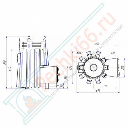 Банная печь Фредерика со стеклом (Добросталь)