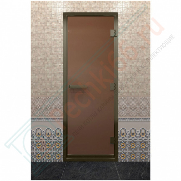 Дверь для хамама в бронзовом профиле, бронза матовая 190x80 (DoorWood) в Волгограде