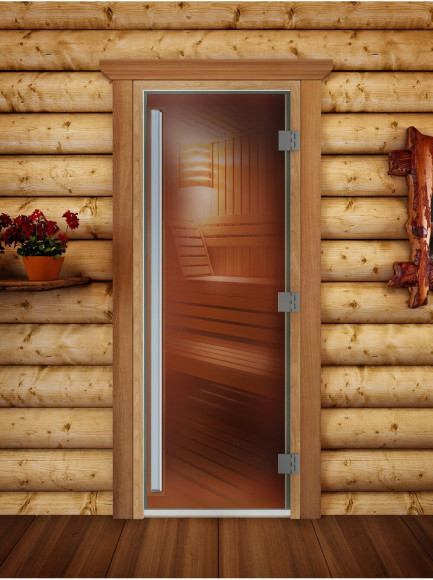 Дверь для бани и сауны Престиж бронза, 170х70 см по коробке (DoorWood) в Волгограде