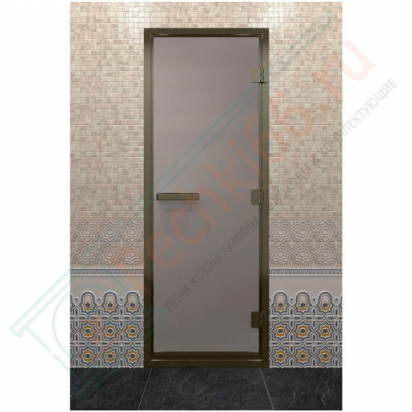 Дверь для хамама в бронзовом профиле, сатин 190x80 (DoorWood) в Волгограде