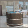 Японская баня Фурако круглая с пластиковой вставкой с внутренней печкой 150х150х120 (НКЗ) в Волгограде
