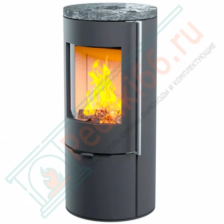 Печь камин R1.0 на дровнике, с круглой задней стенкой (Астов)