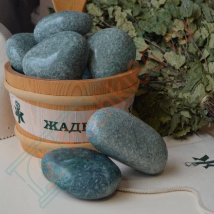 Камень для бани Жадеит шлифованный средний, м/р Хакасия (ведро), 20 кг (Хакасинтерсервис)