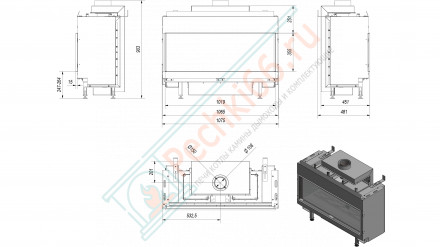 Газовый камин LEO/100/G20 (магистральный газ) (Kratki)