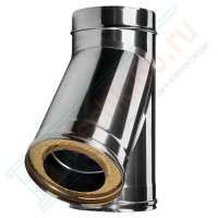 Тройник 45° с изол (НЕРЖ-321/0,5-НЕРЖ-439/0,5) d-300/380 (Дымок-Lux)