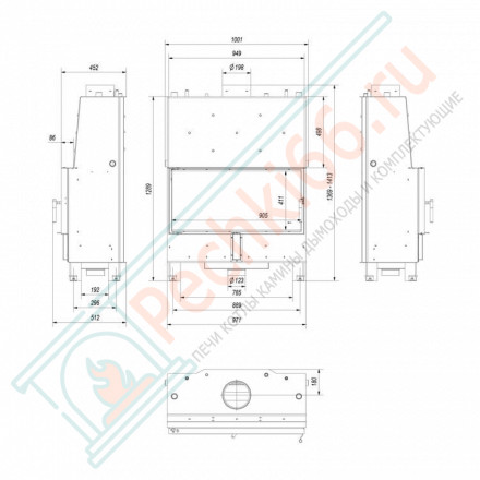 Стальная топка LUCY/PW/20/W с водяным контуром (Kratki)