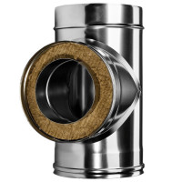 Тройник 90° с изол (НЕРЖ-321/0,8-НЕРЖ-439/0,5) d-150/230 (Дымок-Lux)