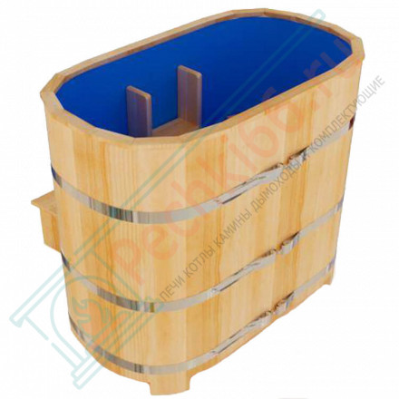 Купель кедровая Премиум овальная с пластиковой вставкой 78х140х120 (НКЗ)