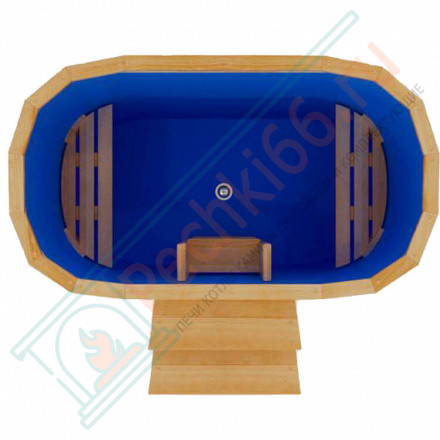 Купель кедровая Премиум овальная с пластиковой вставкой 78х140х120 (НКЗ)