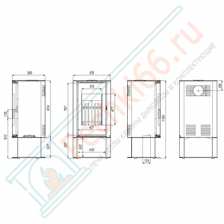 Печь-камин Orbis Log, золотая сталь (Defro-Home) 9кВт