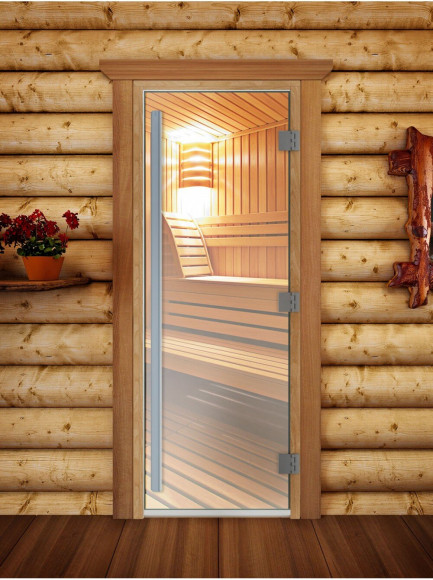 Дверь для бани и сауны Престиж прозрачная, 200х70 по коробке (DoorWood) в Волгограде