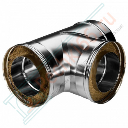 Тройник 90° с изол (НЕРЖ-321/0,8-НЕРЖ-439/0,5) d-300/380 (Дымок-Lux)