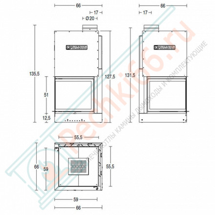 Стальная топка MA 284 SL (Piazzetta) 12,5 кВт