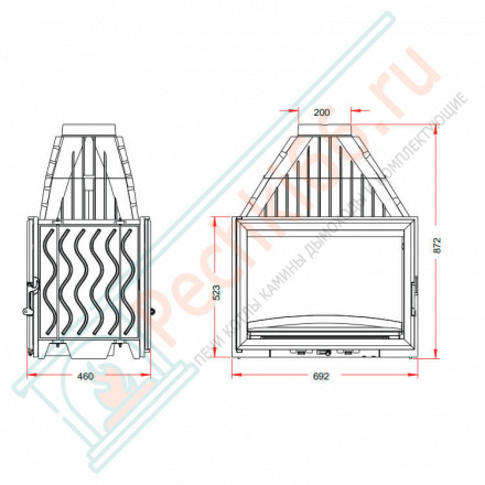 Чугунная топка INVICTA 700 GRANDE VISION DOUBLE FACE (INVICTA)
