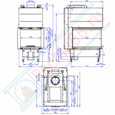 Каминная топка HEAT U 3G L 50.52.70.21 (Romotop)