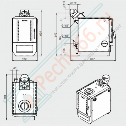 Твердотопливный котел Box-8 (Zota) 8 кВт
