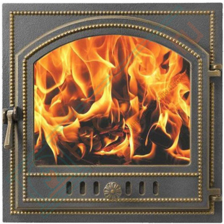 Дверца печная чугунная 205, бронза (Везувий)