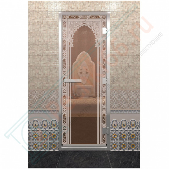Стеклянная дверь DoorWood «Хамам Восточная Арка Бронза» 2000х800 (по коробке) в Волгограде