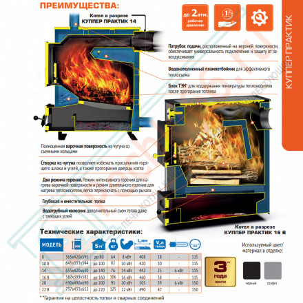 Отопительный котел Куппер Практик 10 В (Теплодар)