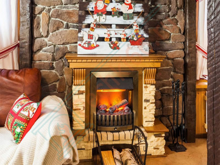 Каминокомплект электрический Pierre Luxe угловой - Темный дуб / Сланец (Высота 1050мм) с очагом Flagstaff (Dimplex)