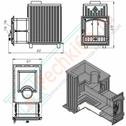 Чугунная банная печь Эверест 24 (281) (Everest)