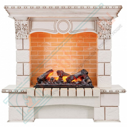 Каминокомплект электрический Pierre Luxe угловой - Слоновая кость / Шампань с очагом Cassette 600 NH (Dimplex)