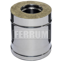 Сэндвич труба для дымохода L=0,25м (НЕРЖ-430/0,8-НЕРЖ-430/0,5) d-115/200 (Ferrum HF)