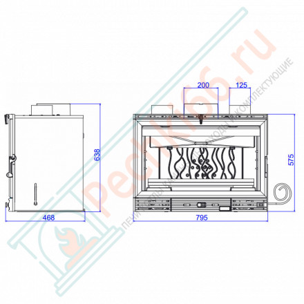 Чугунная топка INVICTA INSERT 800 VISION TOTALE TURBO (INVICTA)