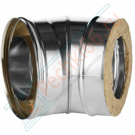 Отвод 45° с изол (НЕРЖ-321/0,8-НЕРЖ-439/0,5) d-130/210 (Дымок-Lux)